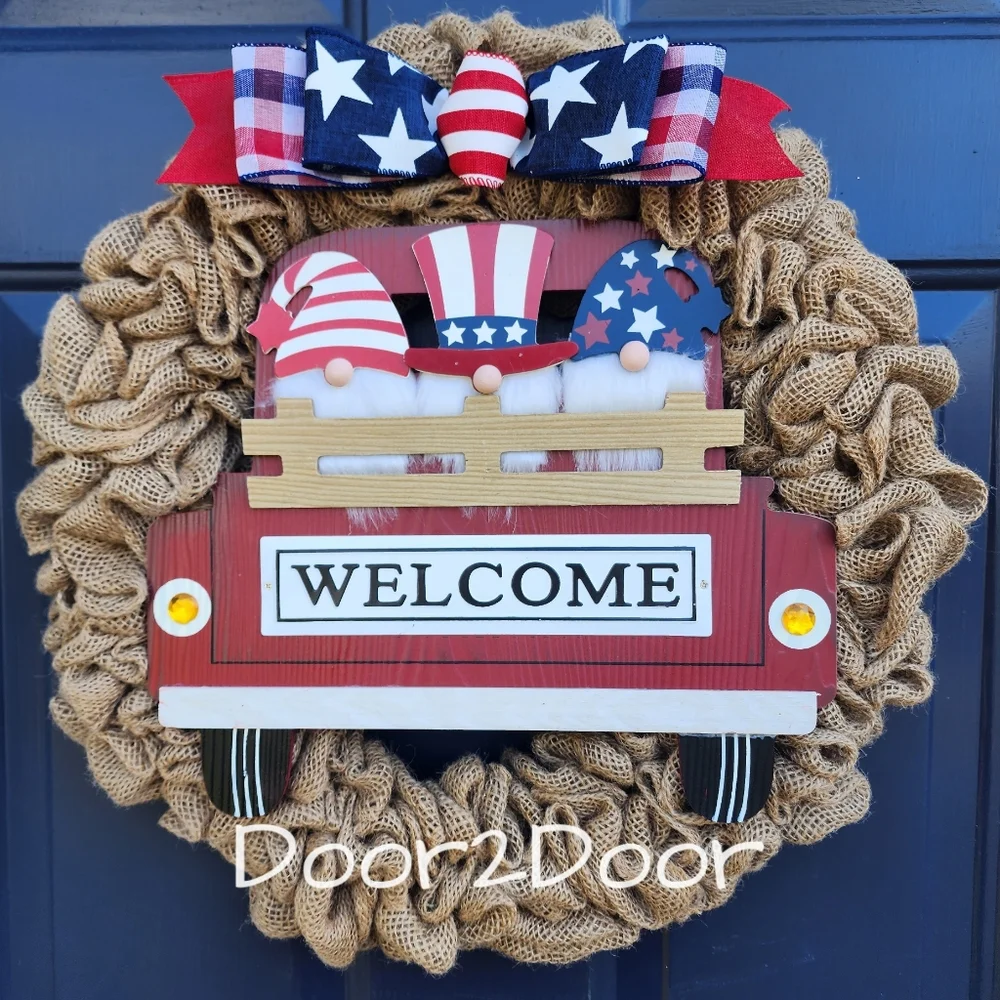 Patriotic Gnome Wreath ❤️🤍💙
