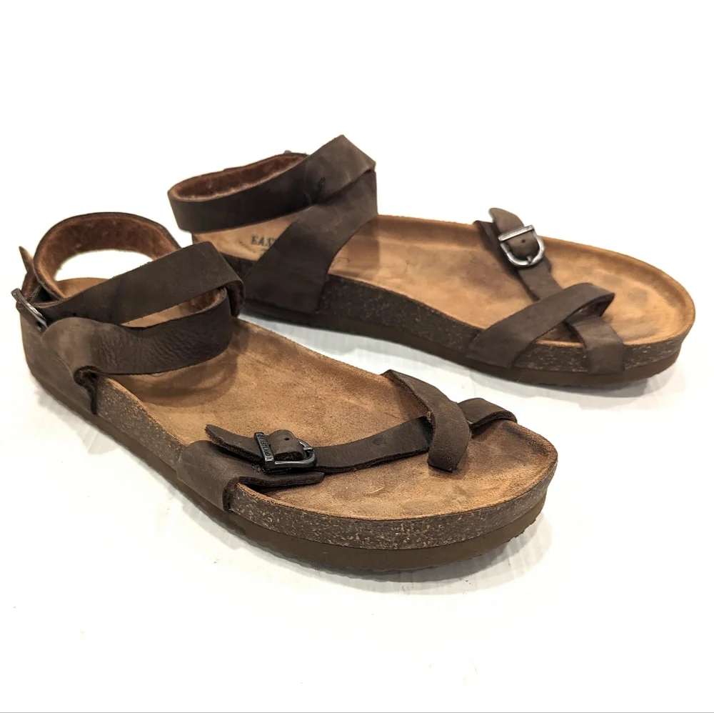 EASTLAND women's strappy brown leather sandals size 11