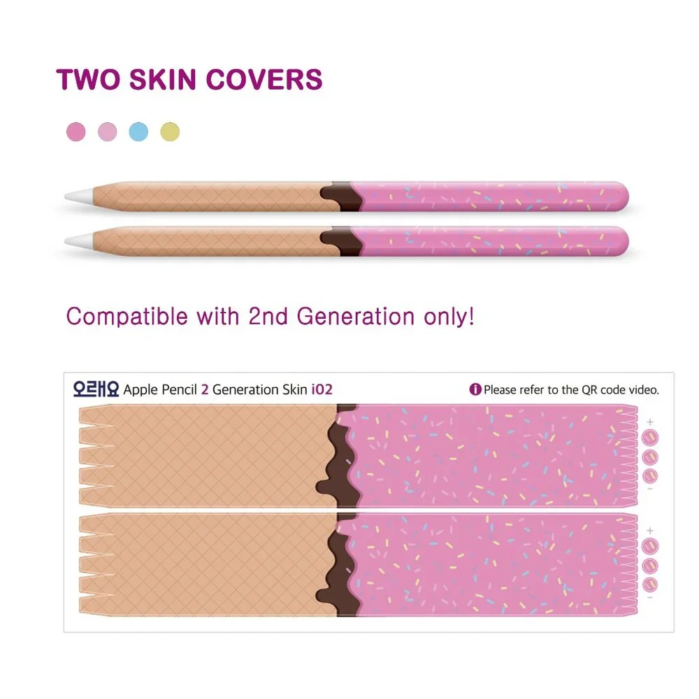 Apple Pencil Skin [2 Pack] Ultra Thin 3M Premium Vinyl Cover - 2nd Generation