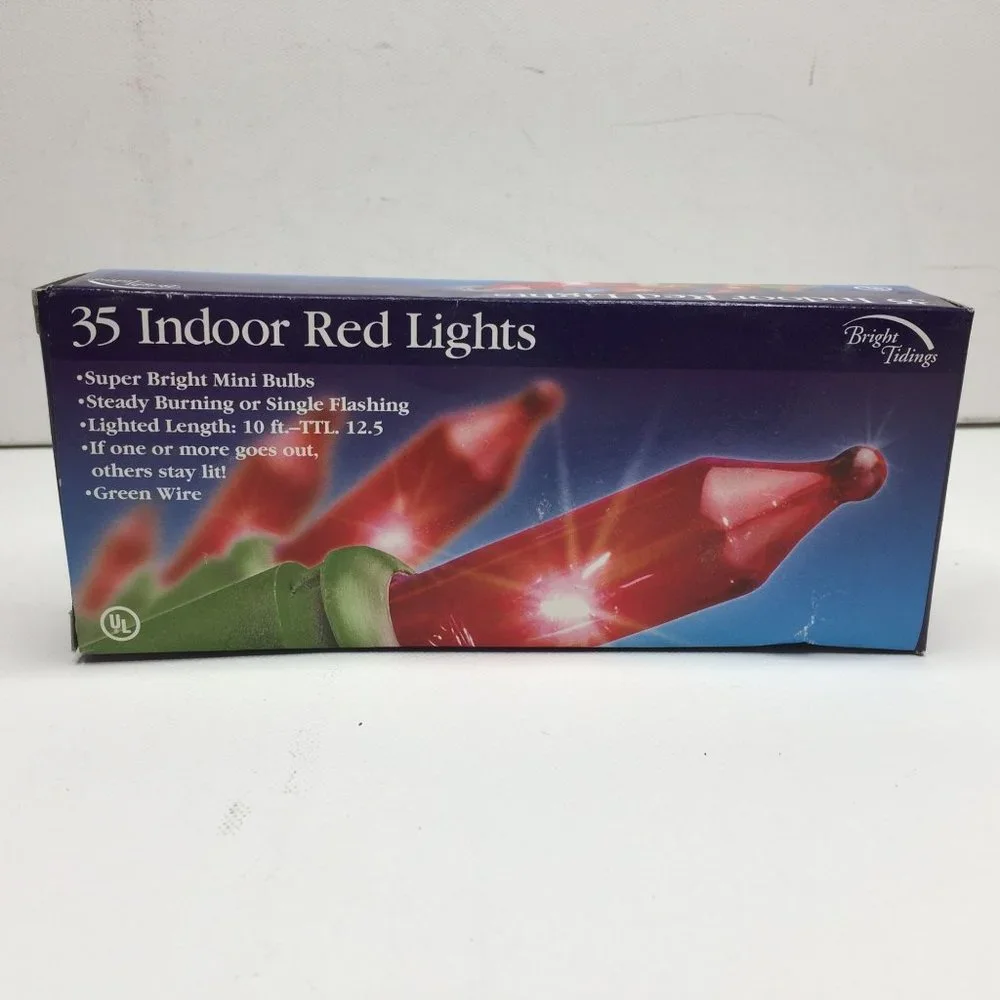 Bright Tidings UL 35 Indoor Red Lights Christmas Holiday Decor 10