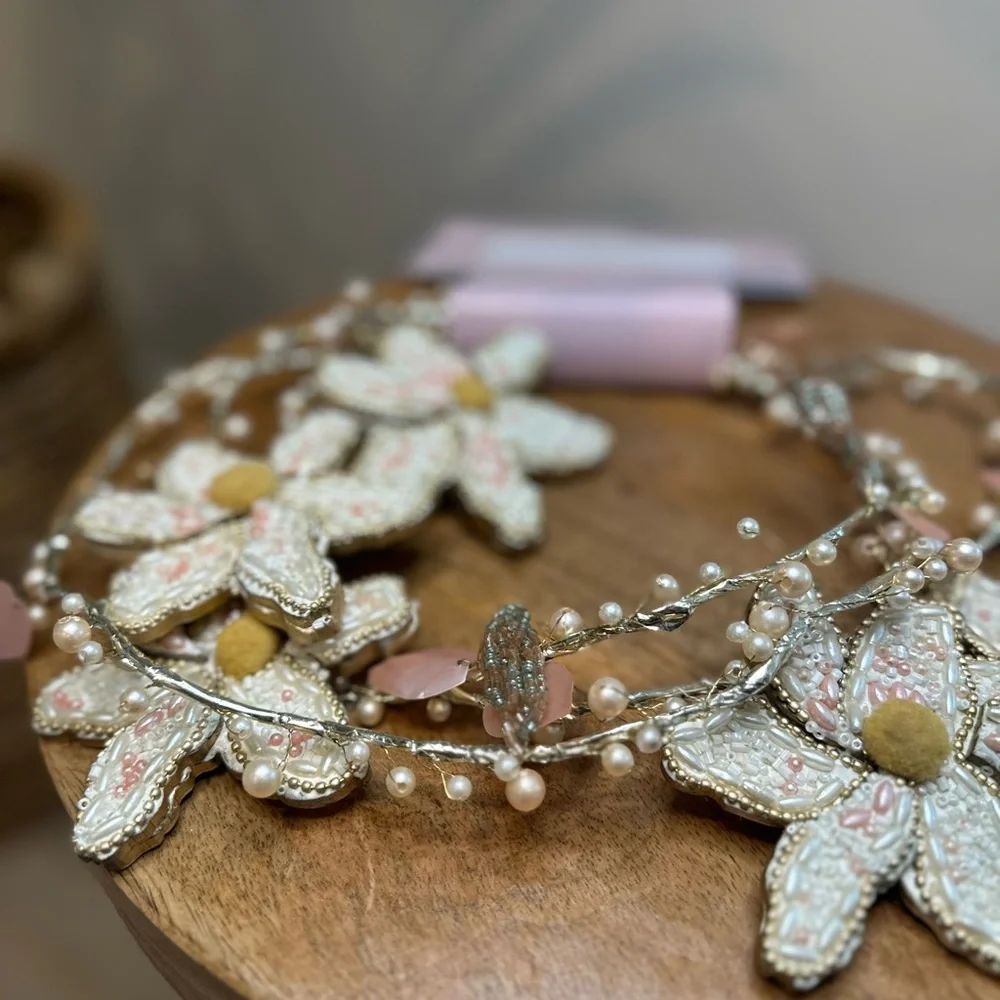 Cupcakes & Cashmere floral Spring Easter Valentine’s Day bead bling garland