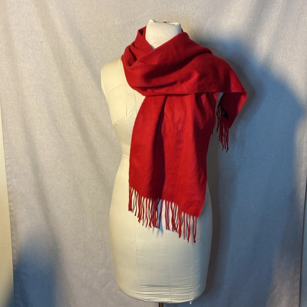 Club Room Solid 100% Cashmere Red Scarf