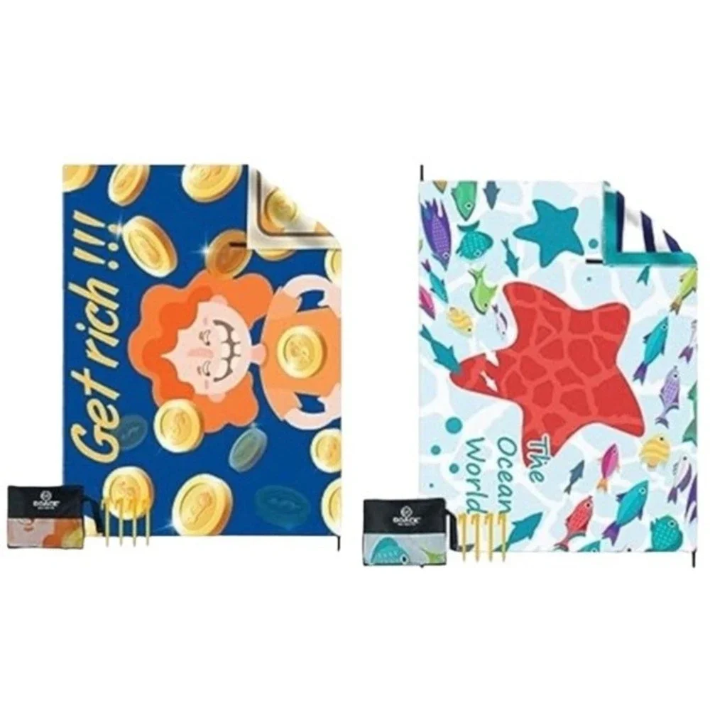 Beach Towel Beach Blanket 2 Pcs 71x35 Microfiber Oversized Quick Dry Sand Free S