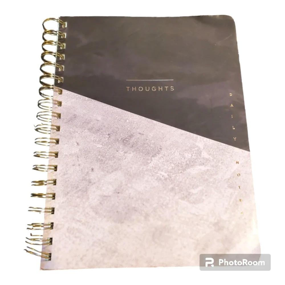Fringe Studio Spiral Black Marble Split Text Workbook Notebook Journal Notepad