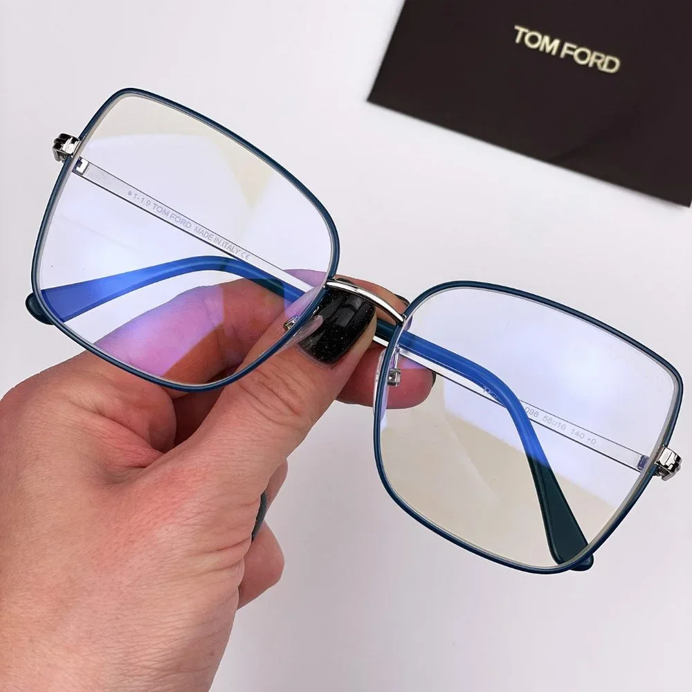 TOM FORD FT5613-B 098 Eyeglasses Dark Green Butterfly Women