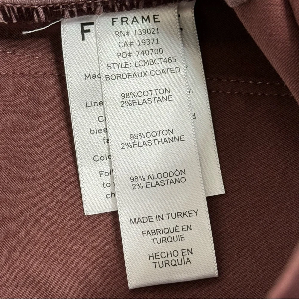 Frame le crop mini boot cut bordaux coated