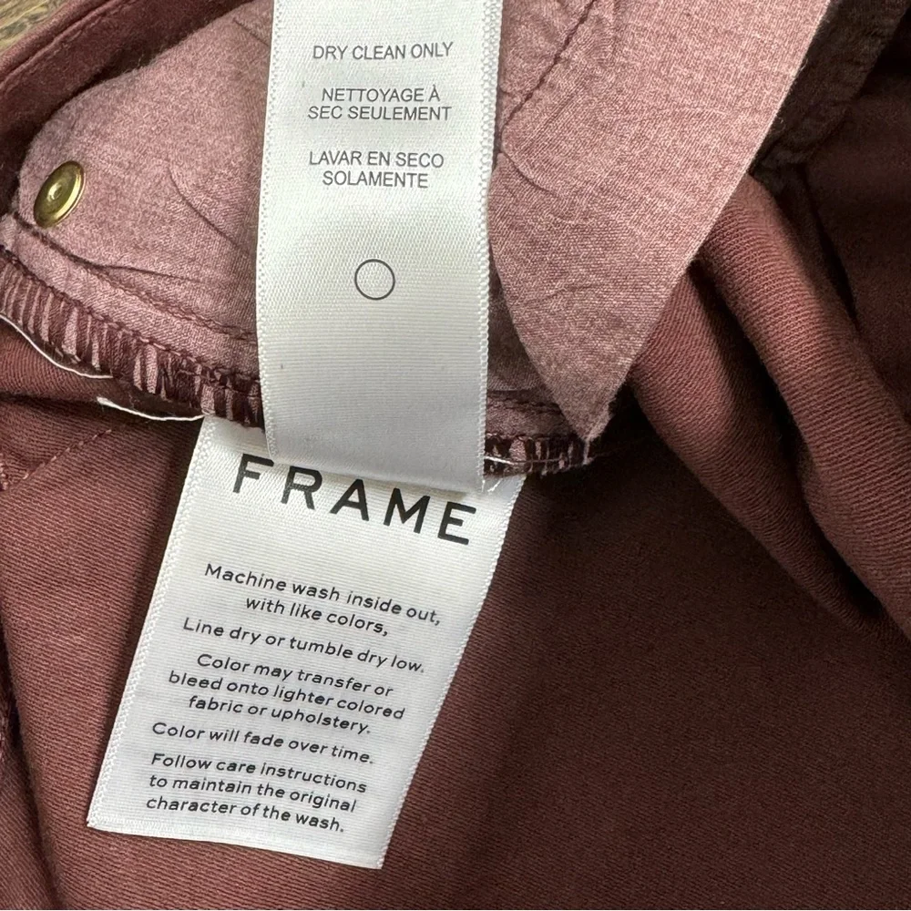 Frame le crop mini boot cut bordaux coated