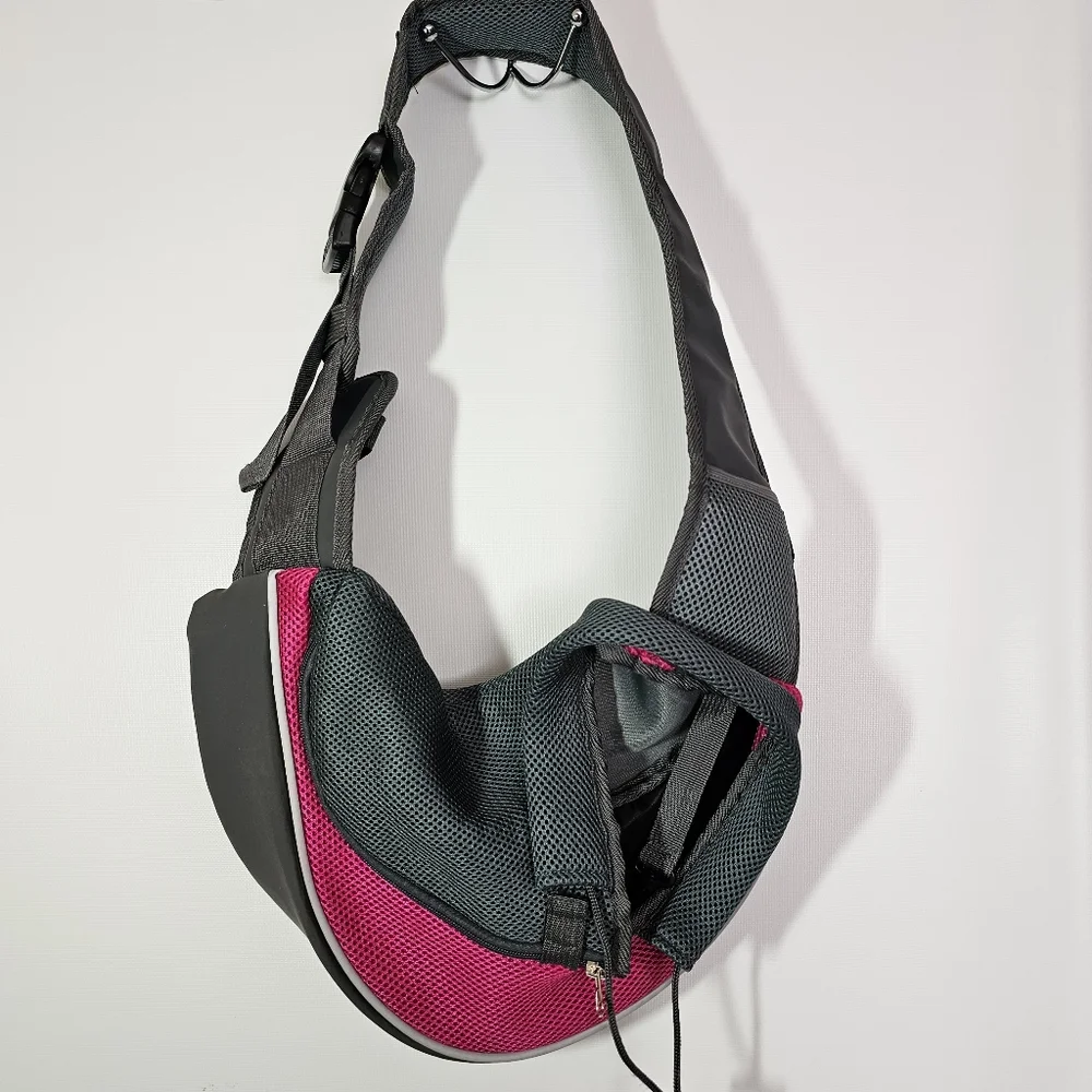 Yudodo Small Pet Sling Carrier Lightweight Gary and Pink