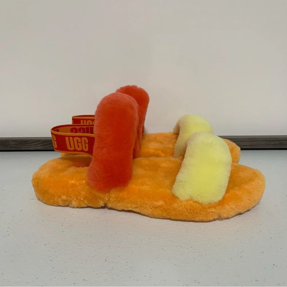 UGG Oh Yeah ‘Orange Red Yellow’ Slippers-Size 5 NWOT