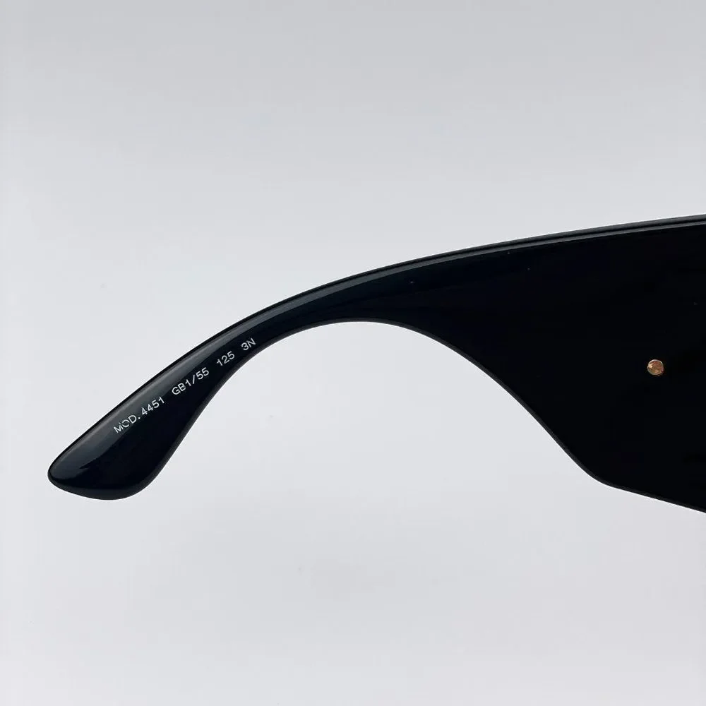 Versace VE4451 GB1/55 Sunglasses Black Grey Mirrored Blue Wraparound Unisex