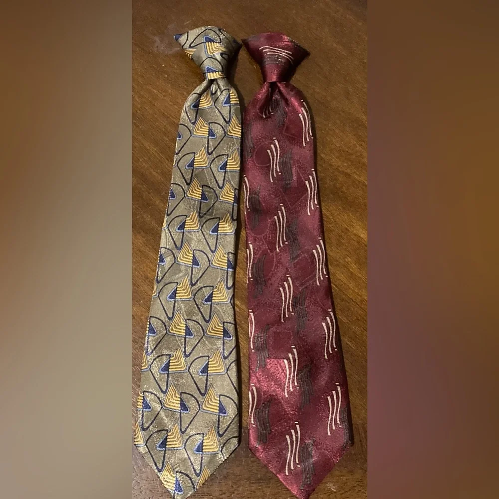 Boys Set of 2 City Streets Clip On Ties