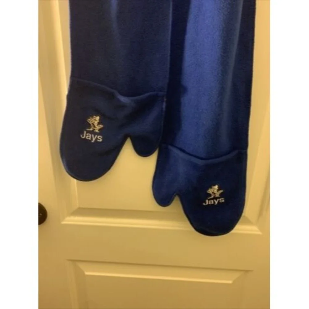 Adult Toronto Blue Jays Surtex Fleece Scarf Attached Mittens Blue