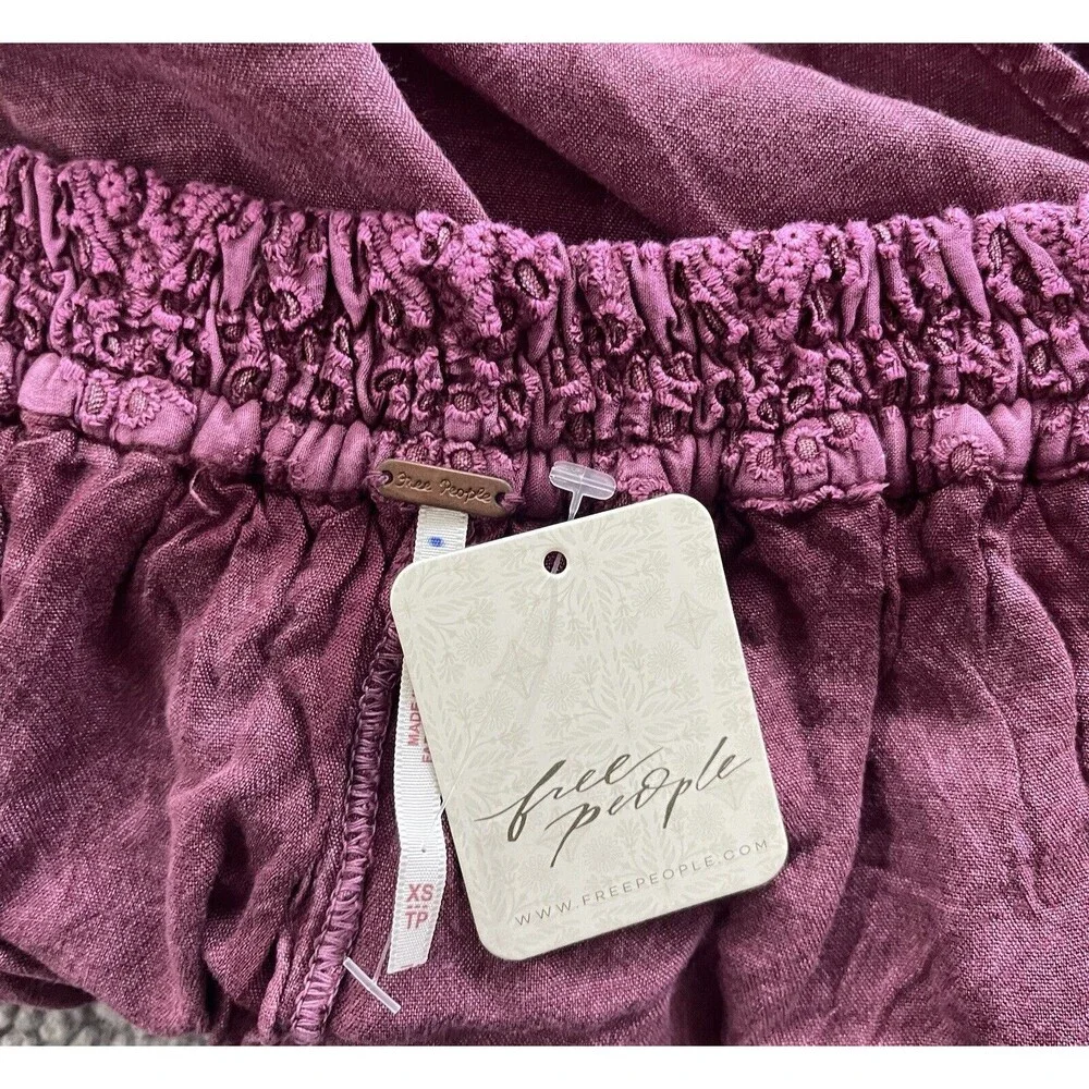 Free People Women Serenity Eyelet Mini City Skort in Pink Rose Size XS NWT