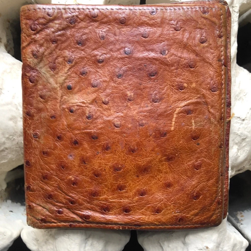 Vintage Bosca ostrich wallet billfold