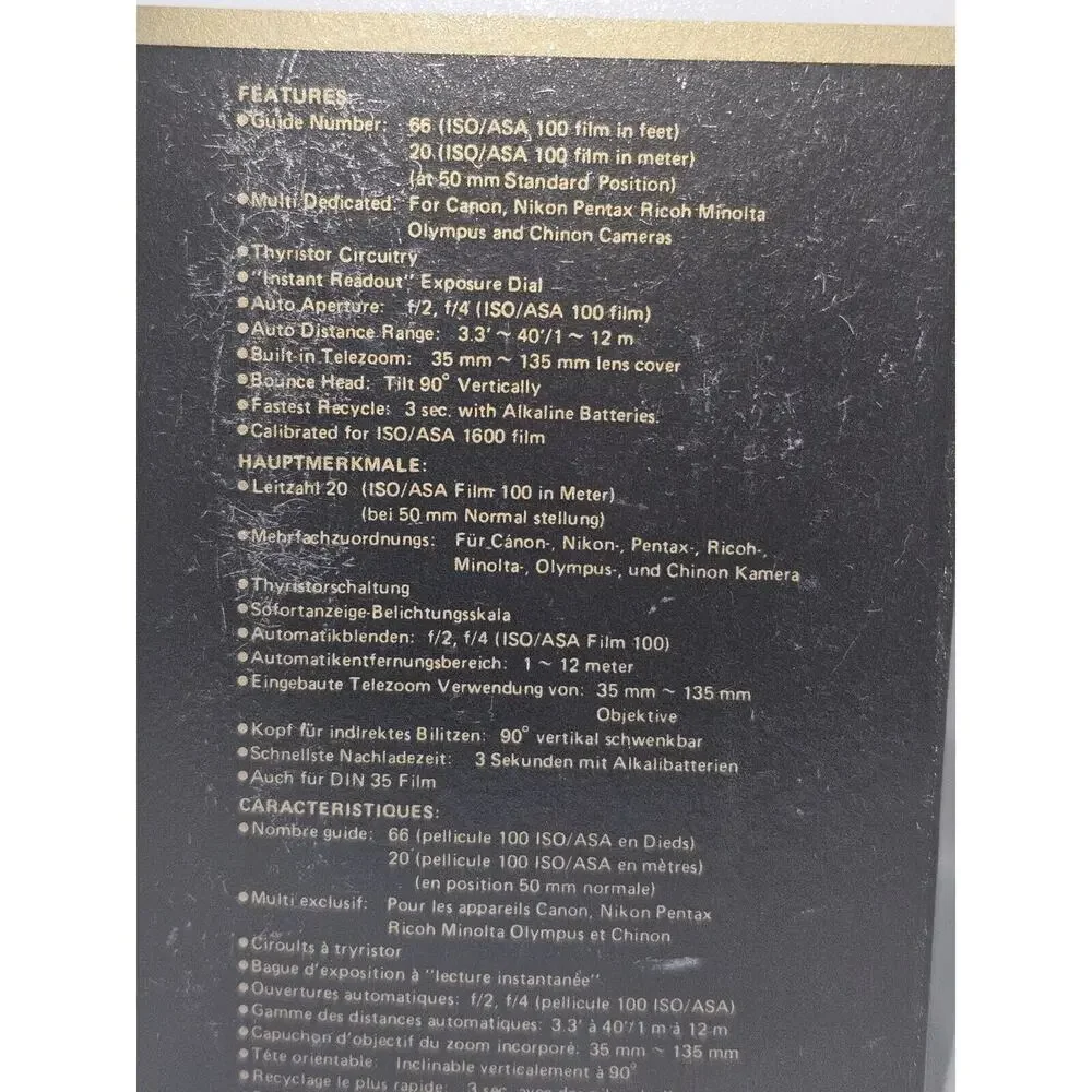SUNPAK Auto 2000DZ Electronic Flash Unit Thyristor Multidedicated