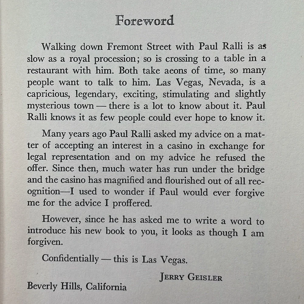 Viva Vegas by Paul Ralli c1953 House-Warven Publisher