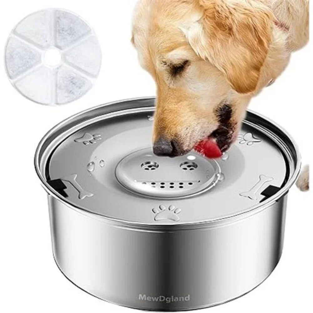 Dog Water Bowl, 3L Large no Spill Dog Bowls, Stainless Steel Bowl Dispenser