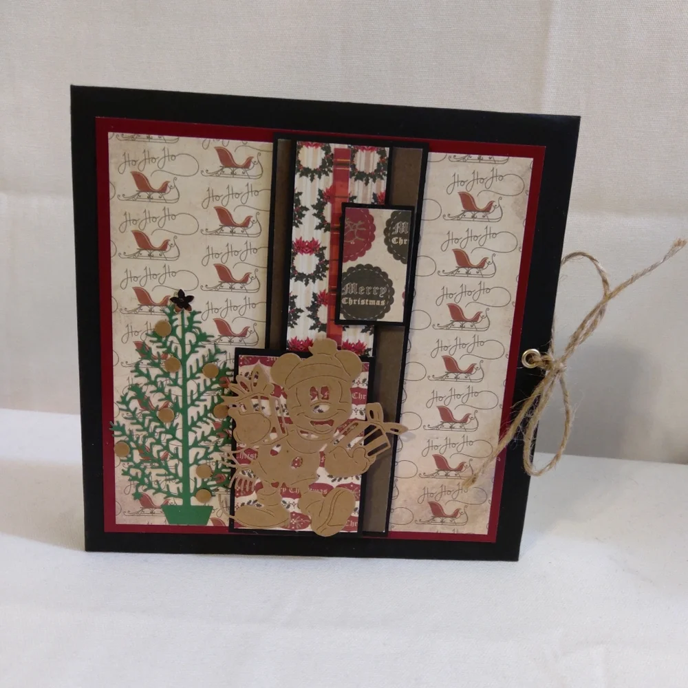 Handcrafted - Mickeys Christmas theme handmade Photo Album. 7x7x1