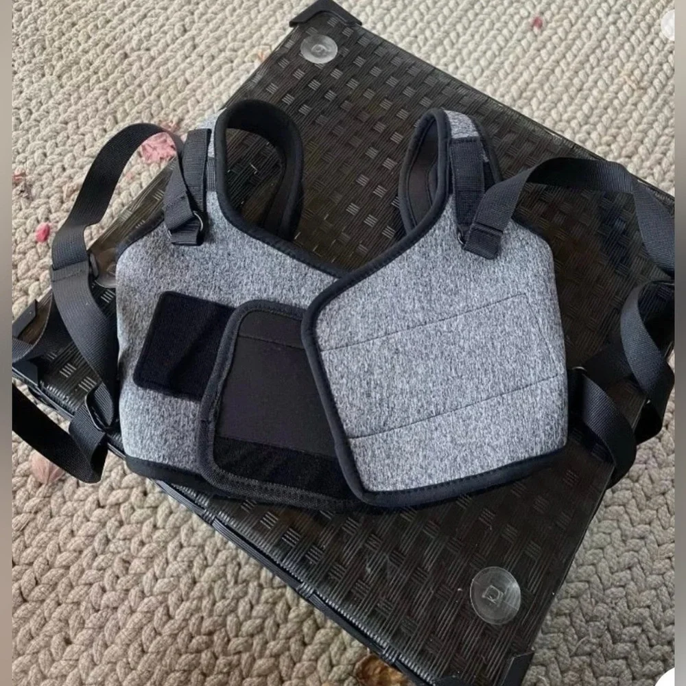 Medium Youth, Back Brace, Gray Adjustable w Straps about 20 inches around bust