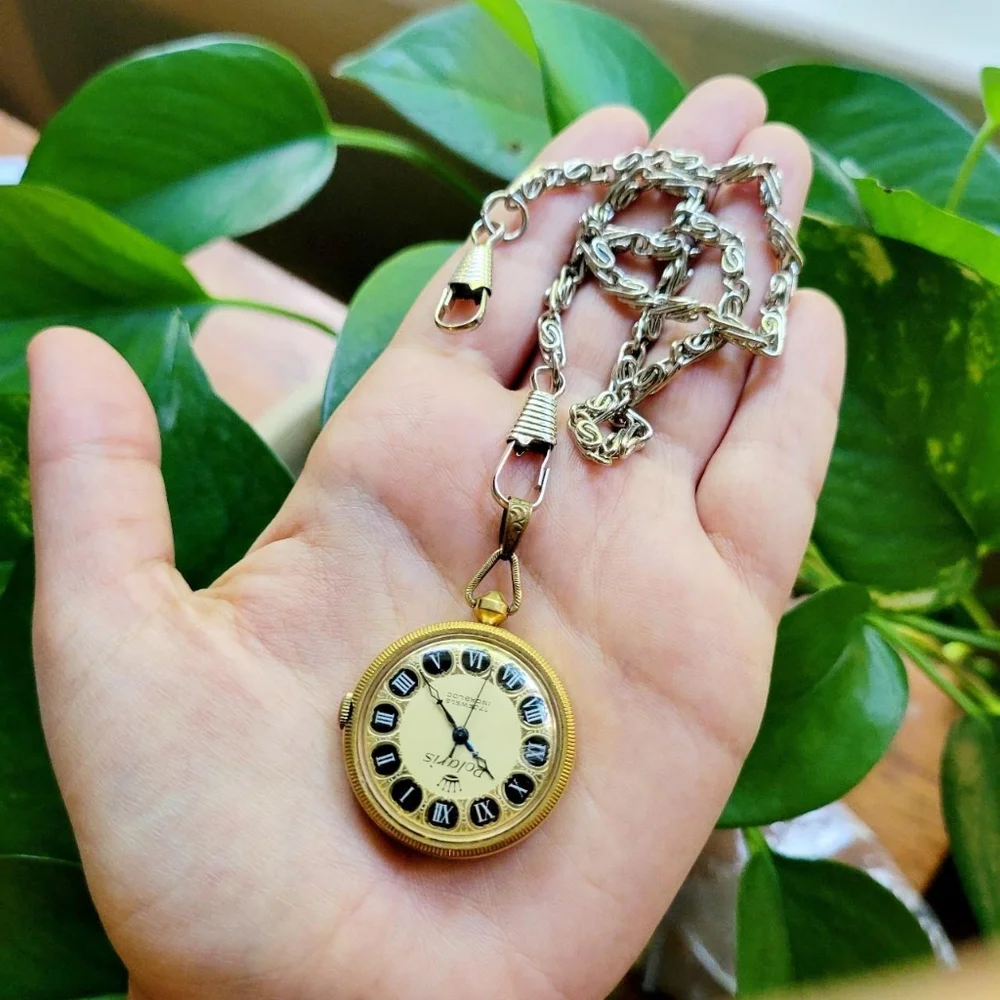 Vintage Polaris 17 Jewels Incabloc Roman Numerals Dainty Gold Pocket Watch