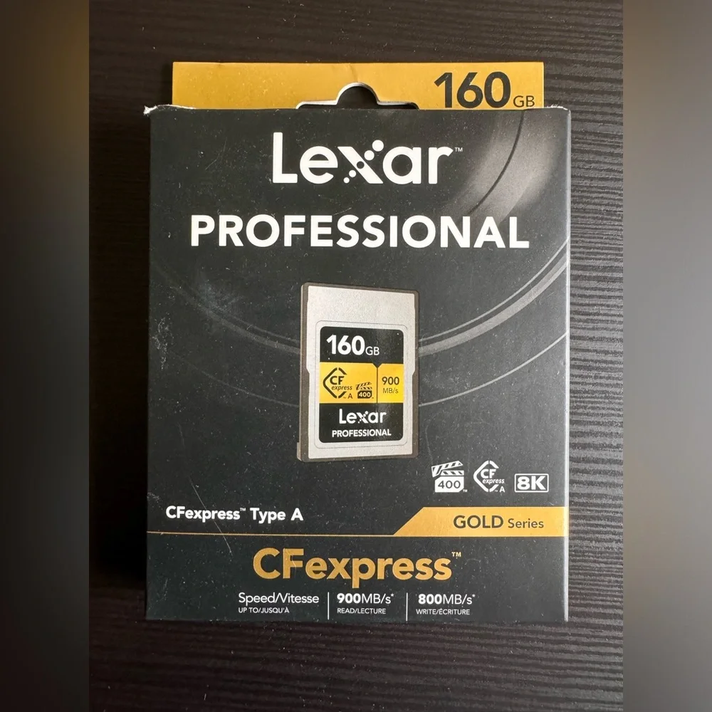 Professional 160GB Cfexpress Type A Gold Series Memory Card, up to 900Mb/S READ