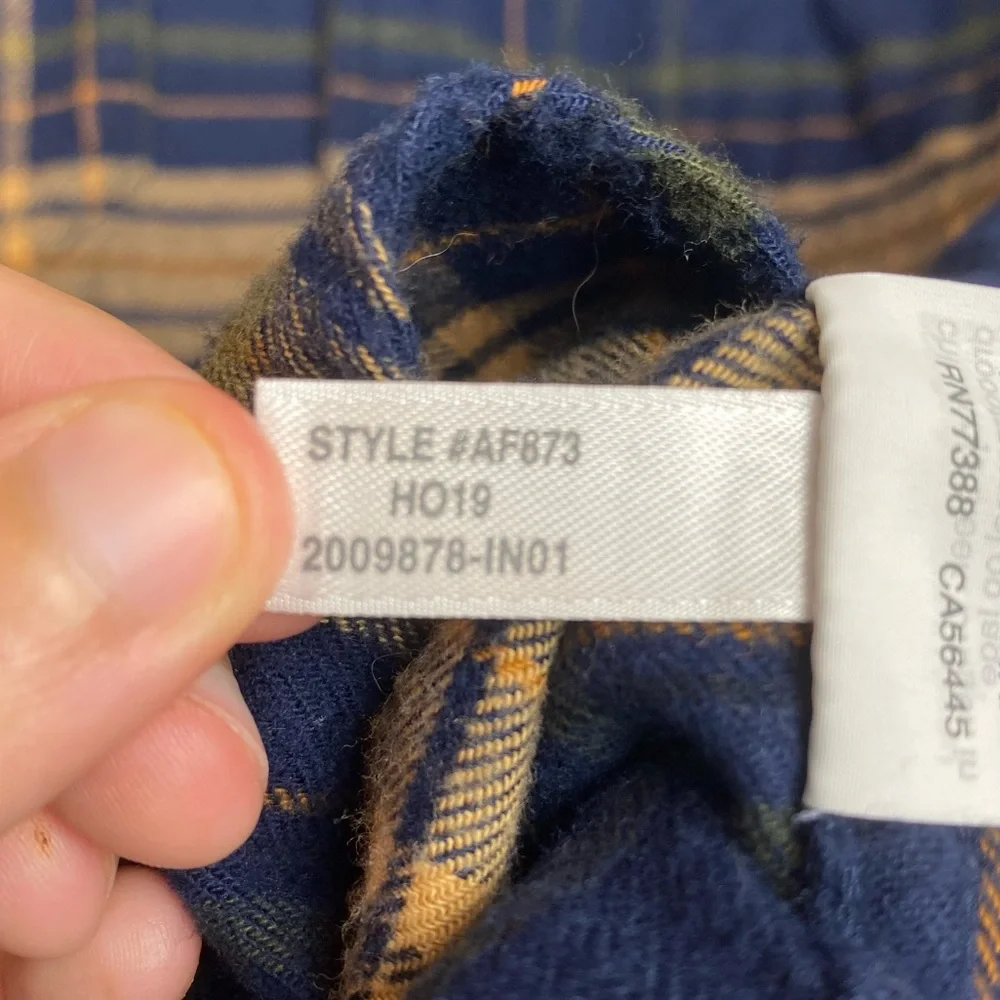 J. Crew 100% Cotton Blue, Yellow, & Green Flannel Shirt Men’s Size Medium