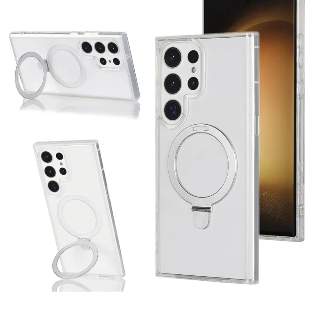 Samsung S23 Ultra Clear Bumper Case with Ring or Kickstand