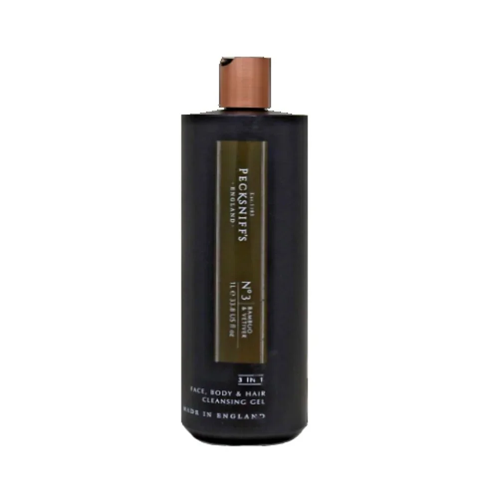 NEW Pecksniff's Bamboo and Vetiver 3 in 1 Face Body & Hair Cleansing Gel 33.8