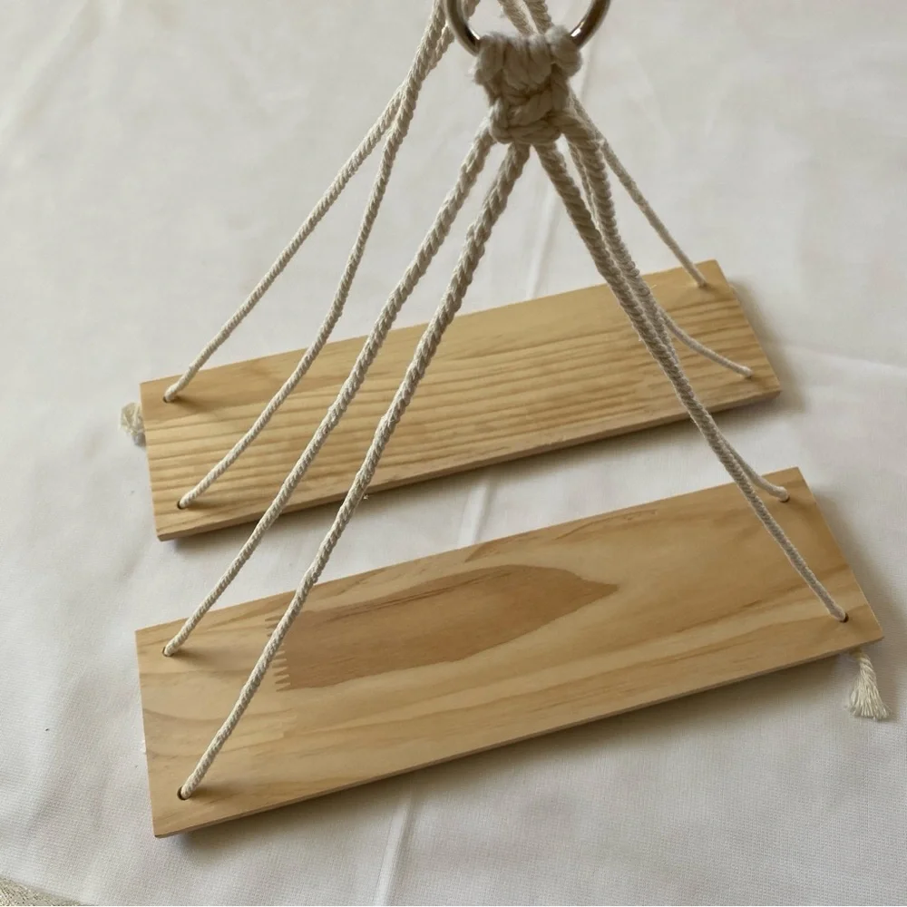 Wooden Hanging Swing with Rope