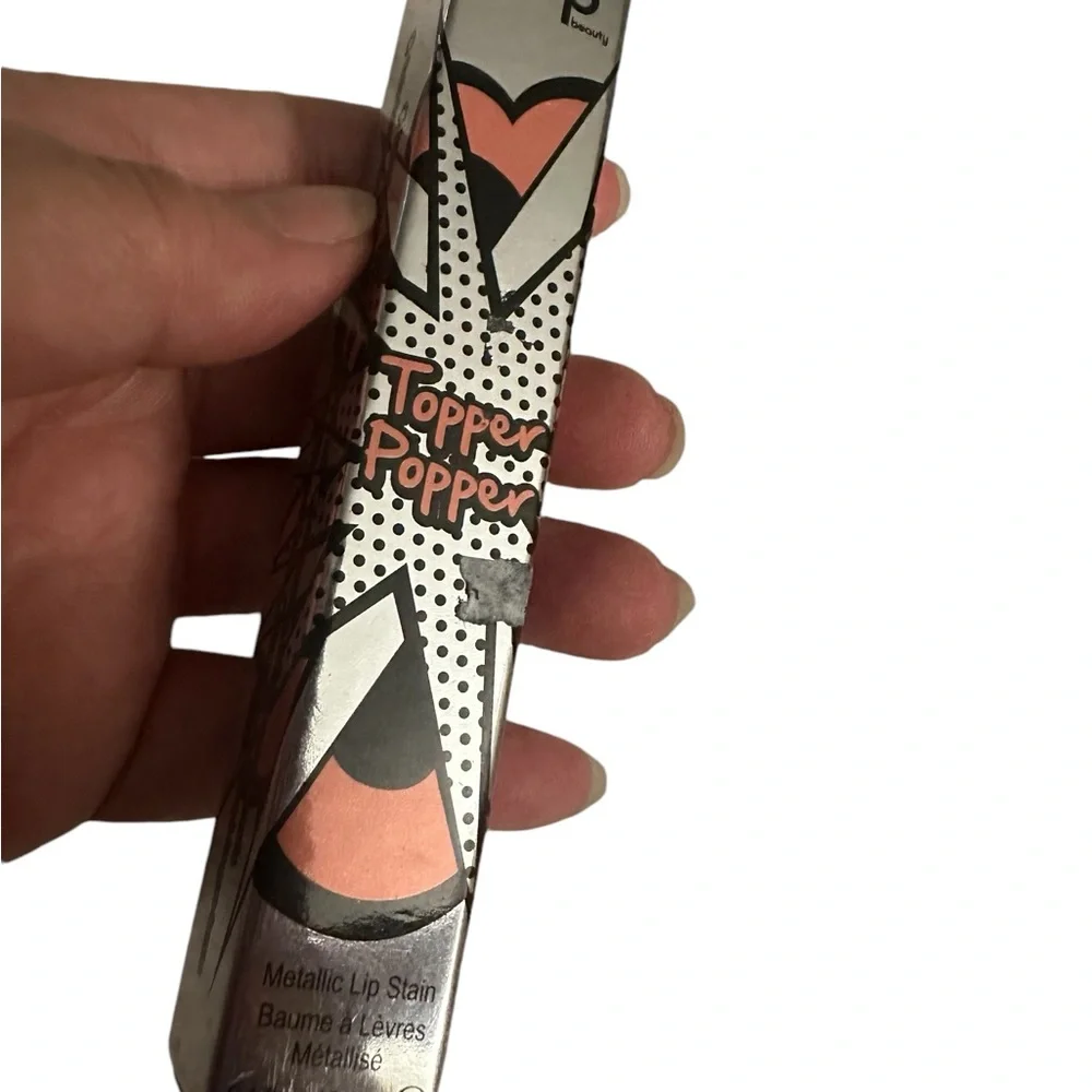 Pop Beauty Topper Popper Metallic Lip Stain Peach Popper NIB