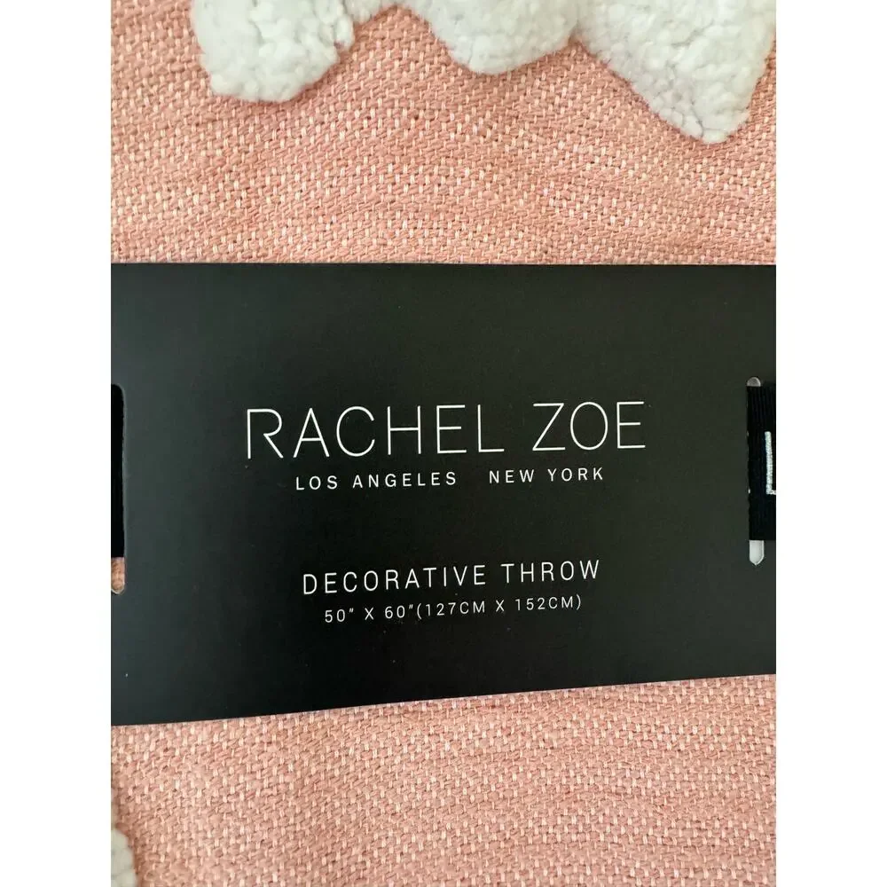 NWT Rachel Zoe Ghost Throw Blanket Pink