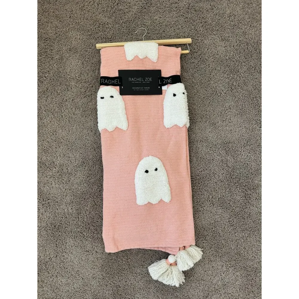 NWT Rachel Zoe Ghost Throw Blanket Pink