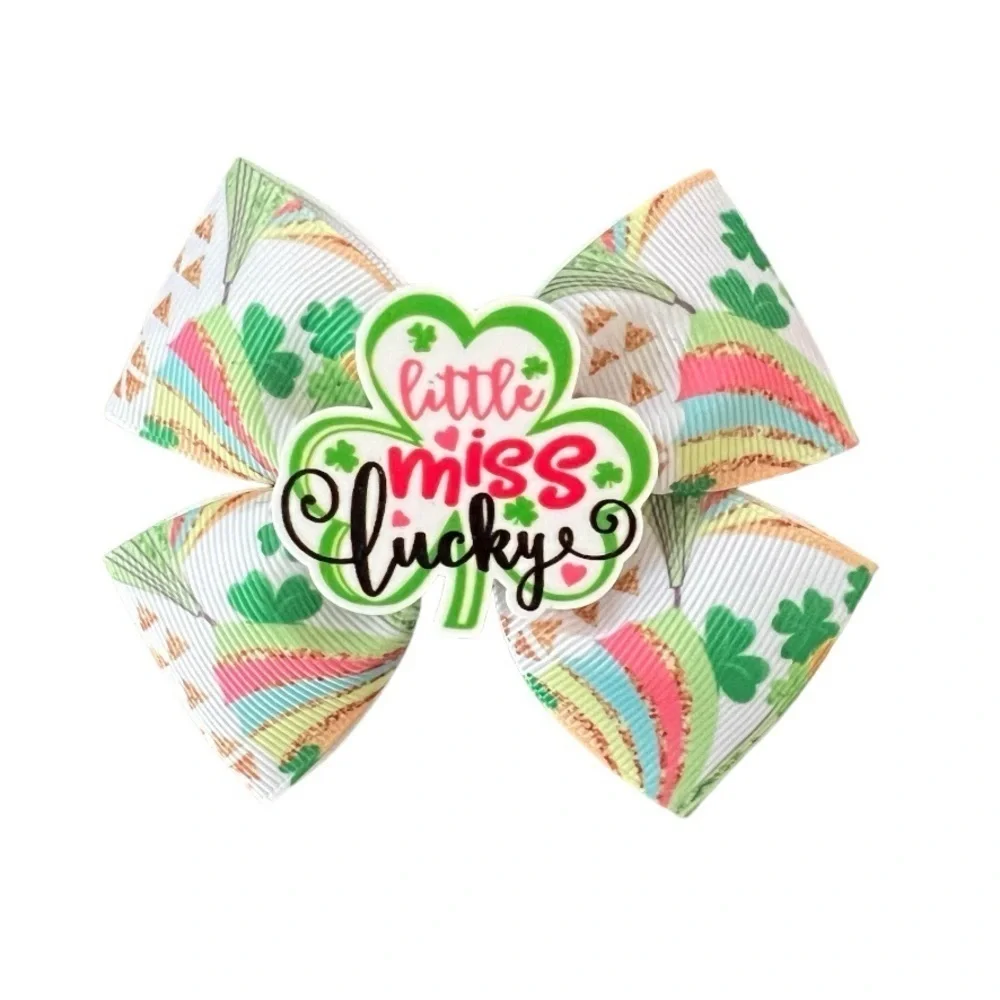 St. Patrick’s day pinwheel hair bow