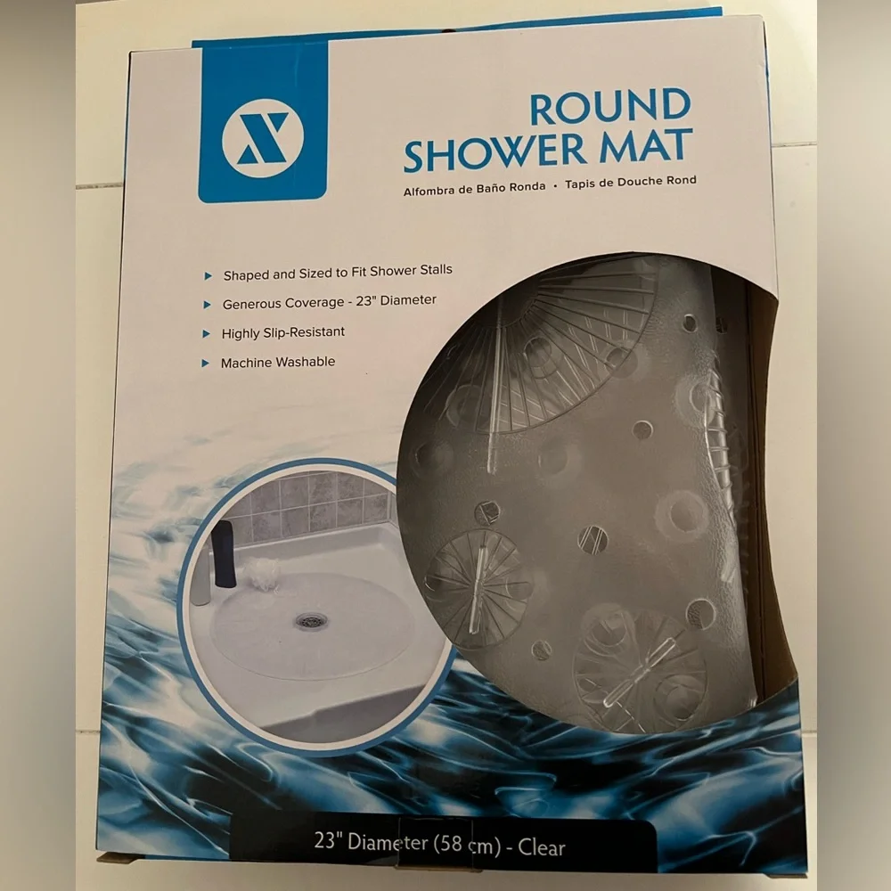 Slip-X Round Shower Mat (clear)