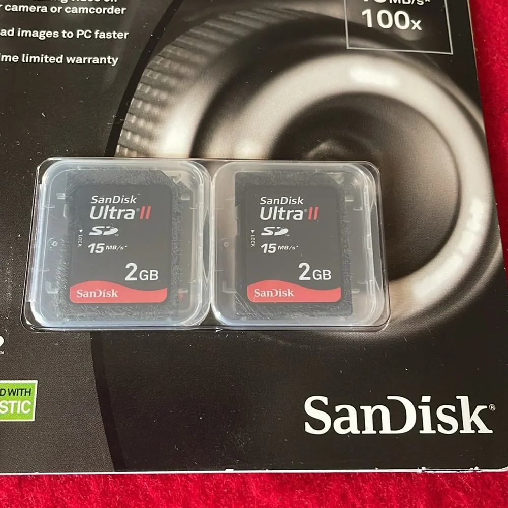 SanDisk Ultra ll Multi-Pack SD Cards-2x2GB up to 15 mb/s*- 100x