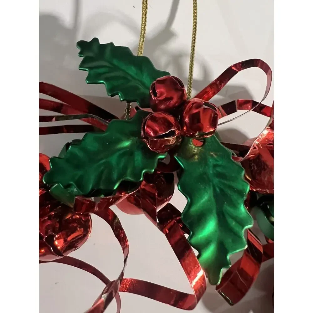 Vintage Christmas Bell Wreath Holiday Door Wall Decor Red/Green