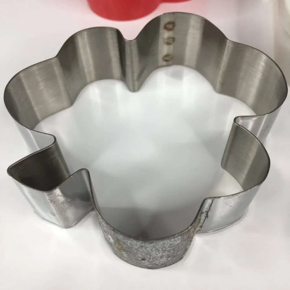 6 Cookie Cutters Various Shapes Carousel Hearts Cross Shamrock Clover Airplane