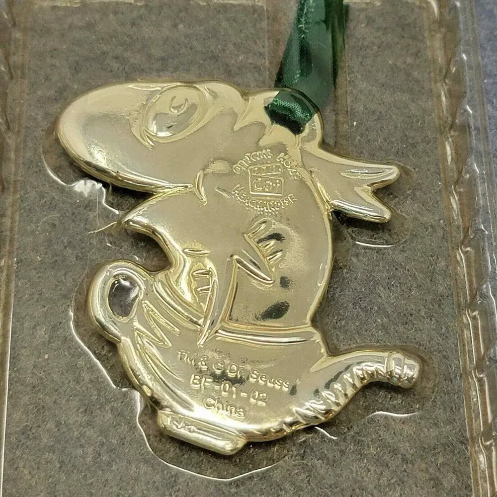Dr. Suess Cat in the Hat Christmas Ornaments Burger King Silver Plated Set of 3