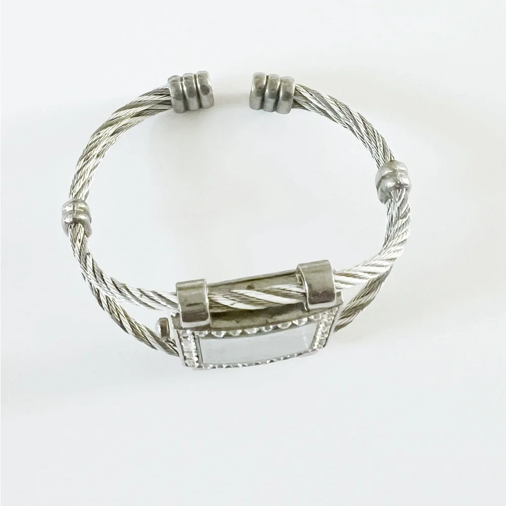 New Watch Bracelet 25mm Square Case Crystal Bezel Quartz