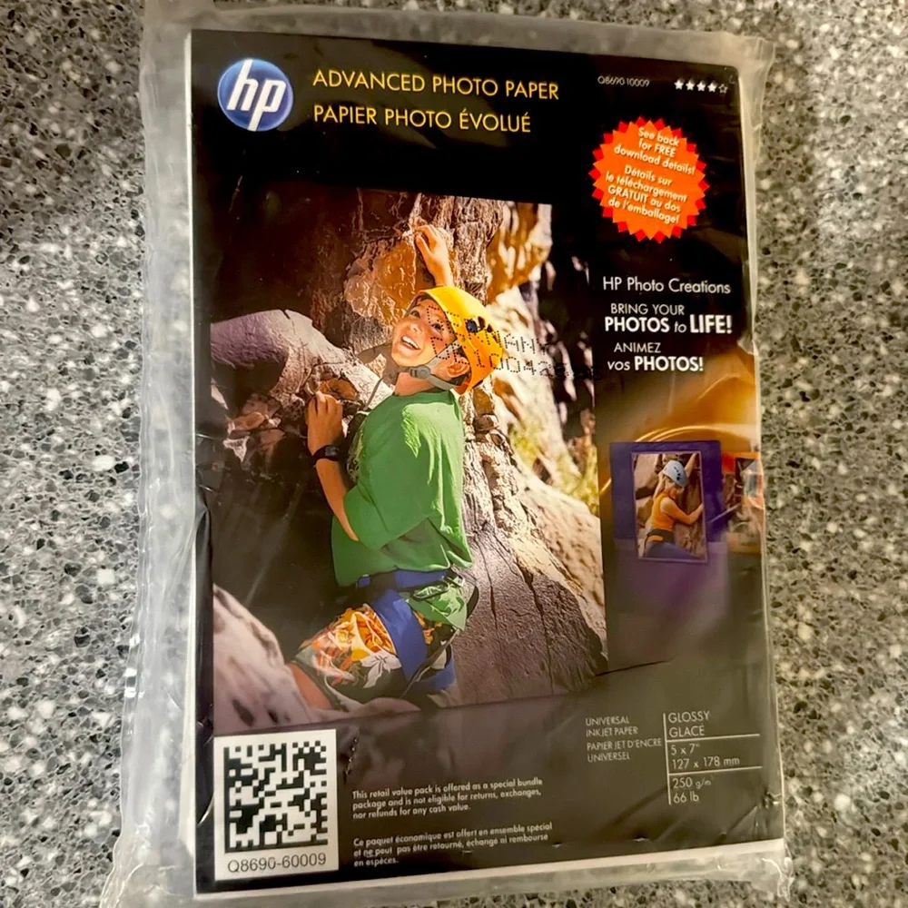 HP photo paper 5x7