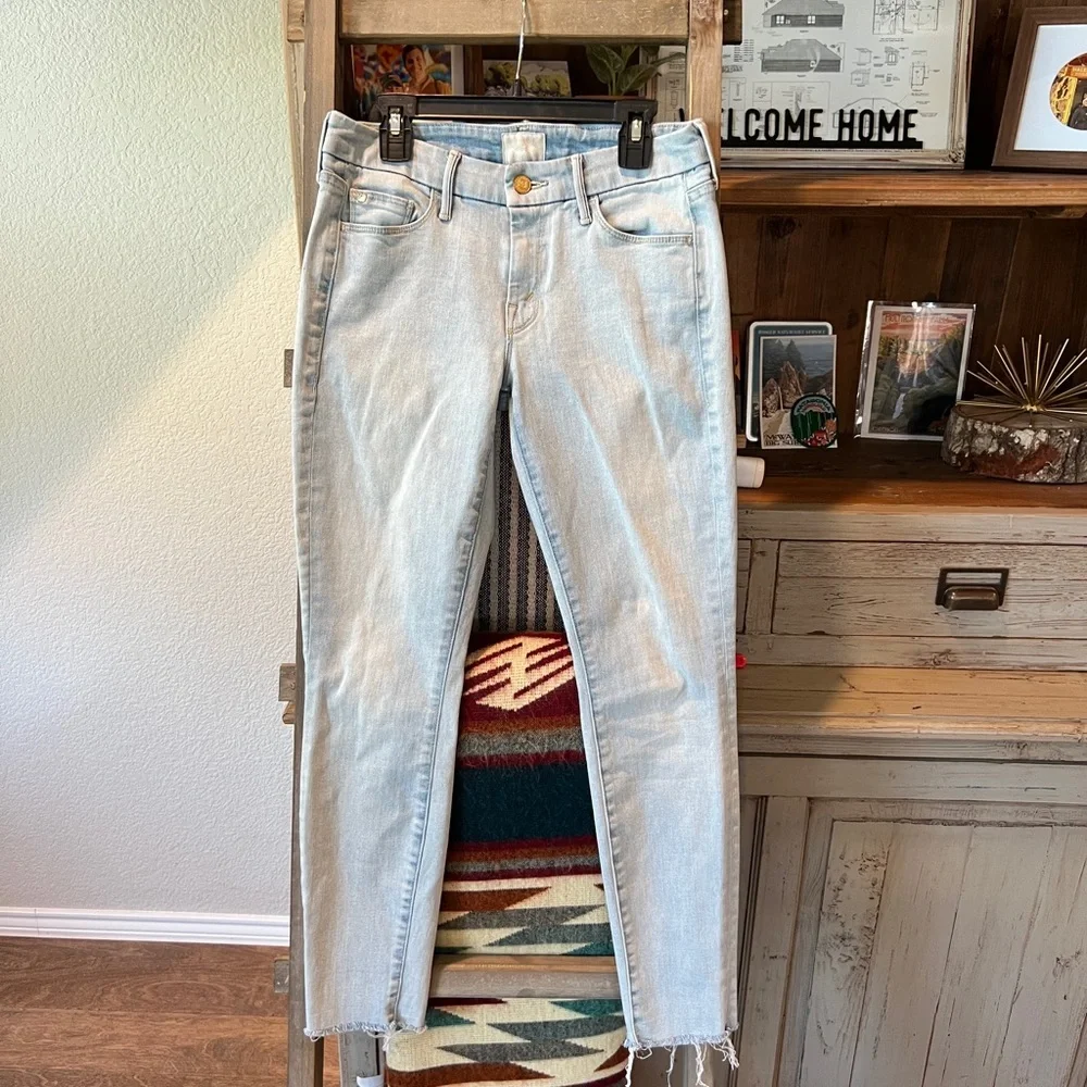 MOTHER X candice women’s The Looker ankle fray in Angel with 100 wings size 27