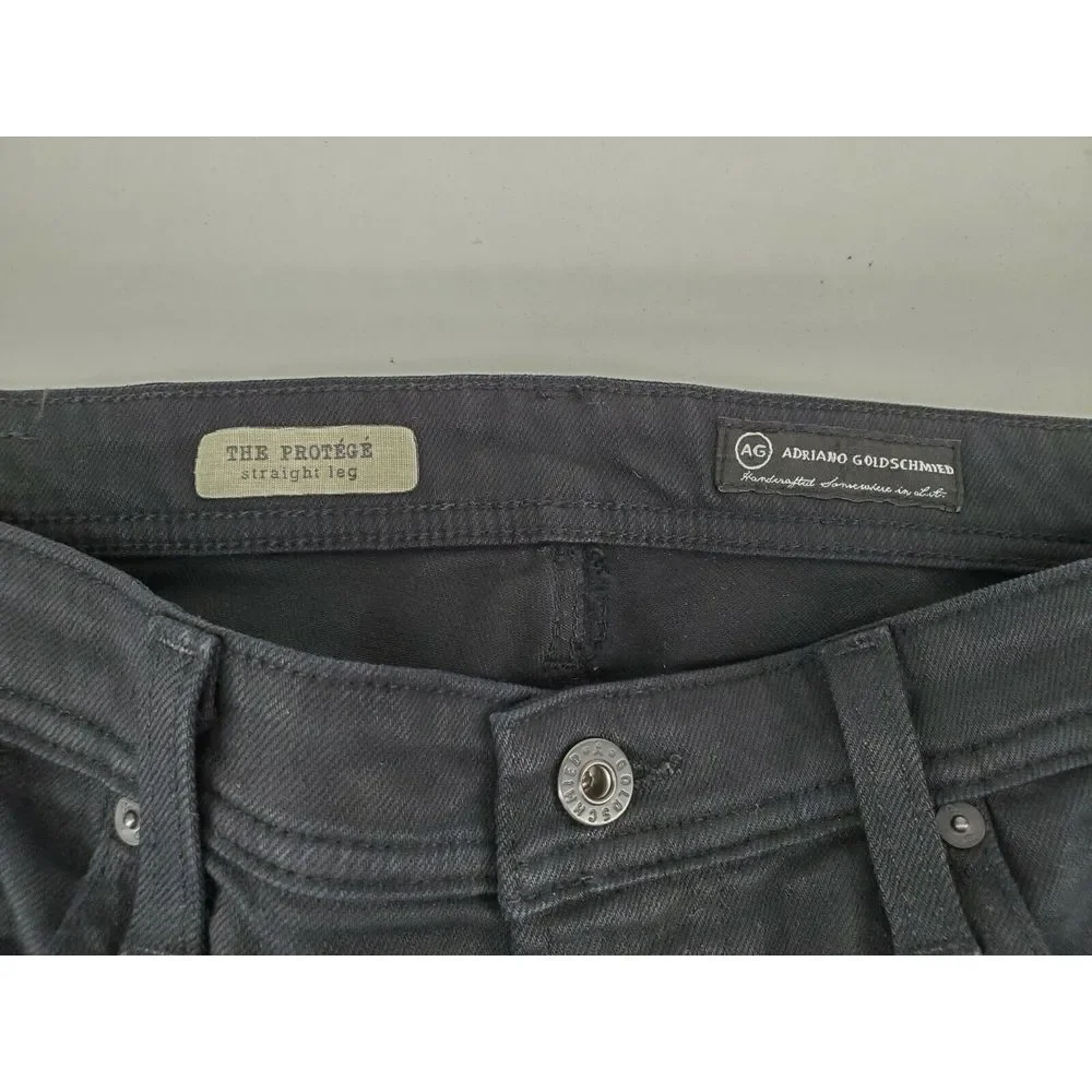 Adriano Goldschmied AG Jeans Protege Size 33 Straight Leg Black (Measures 35x29)