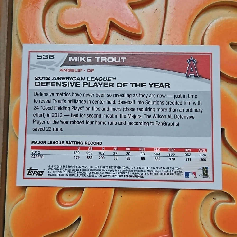 Topps Mike Trout Angels card #526 and #338 2 pack