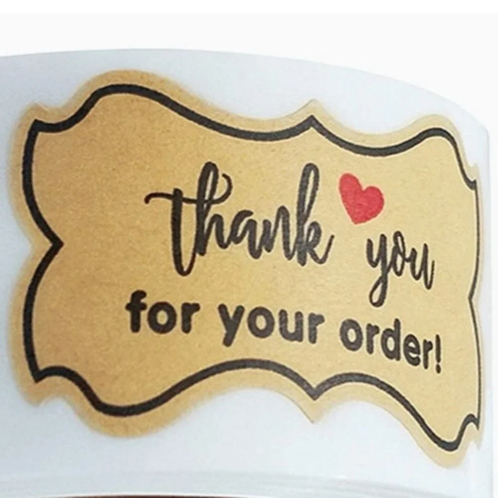50 THANK YOU FOR YOUR ORDER Kraft Sticker 2