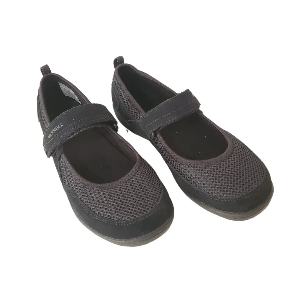 Merrell Mesh Mimosa Breeze Mary Jane MJ Women's Girls Black 5.5 Breathable