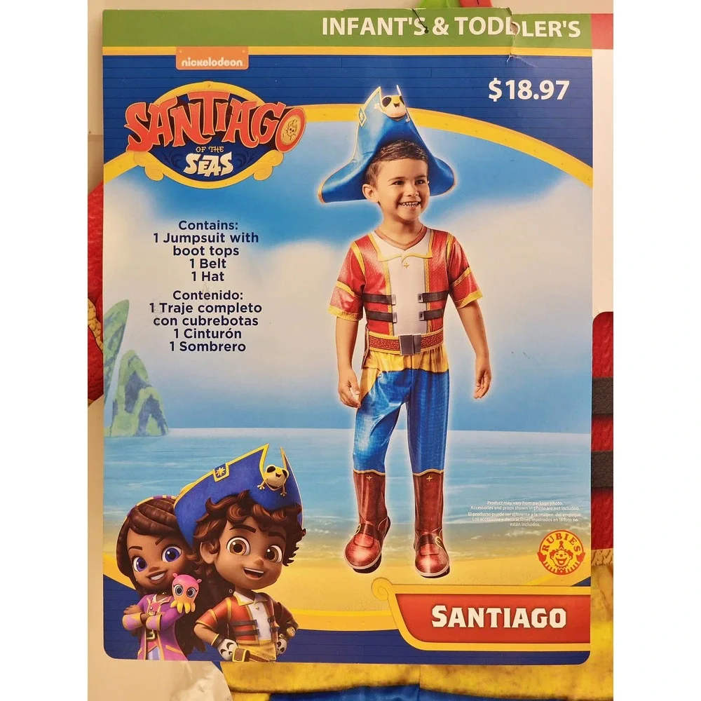 Santiago Seas Toddler Costume 2T Nickelodeon Pirate Hat Jumpsuit Halloween NEW