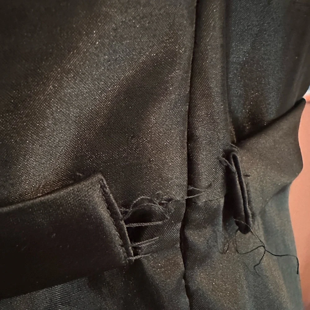 Vintage Mori Lee by Madeline Gardner black strapless sheer zipper 3/4 dress
