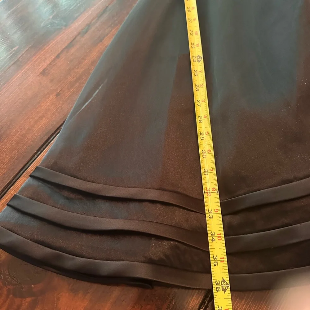 Vintage Mori Lee by Madeline Gardner black strapless sheer zipper 3/4 dress