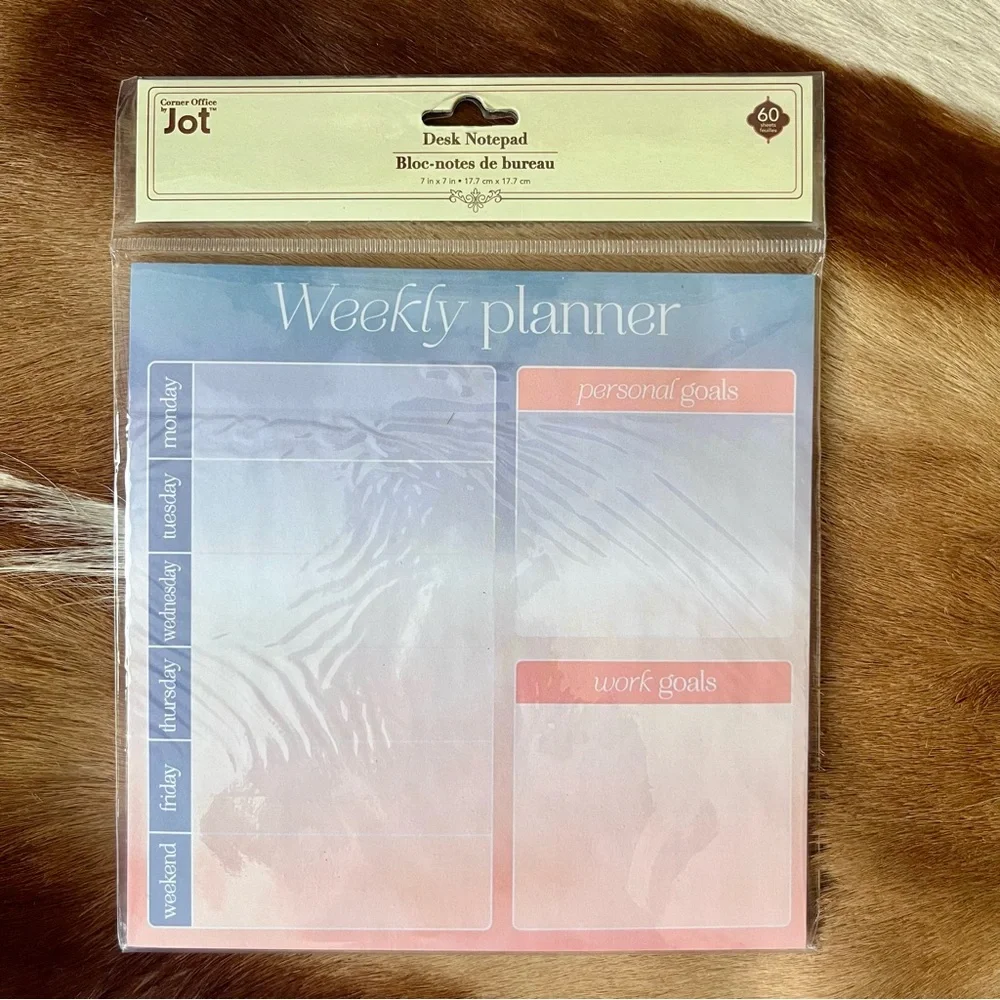 🏷️🎉🆕 kawaii blue pink ombre weekly planner desktop memo pad