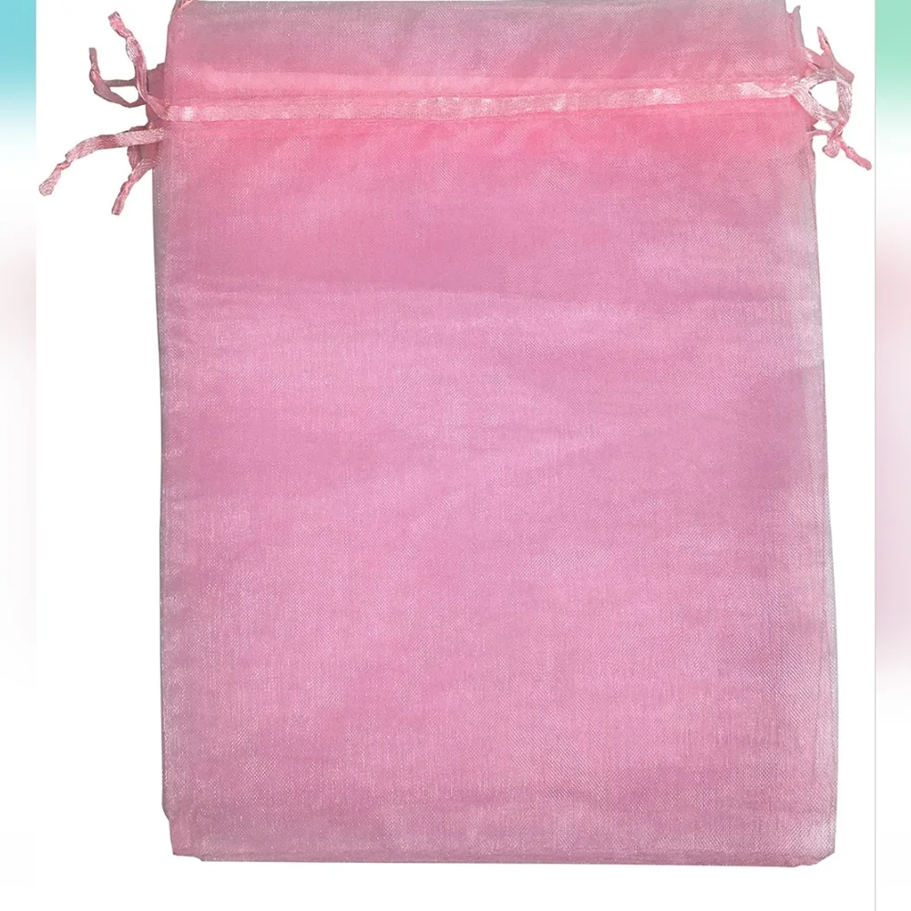 ✅️10 12x16 Inches Organza Gift Bags with Drawstring Gift   Big Bags Pink